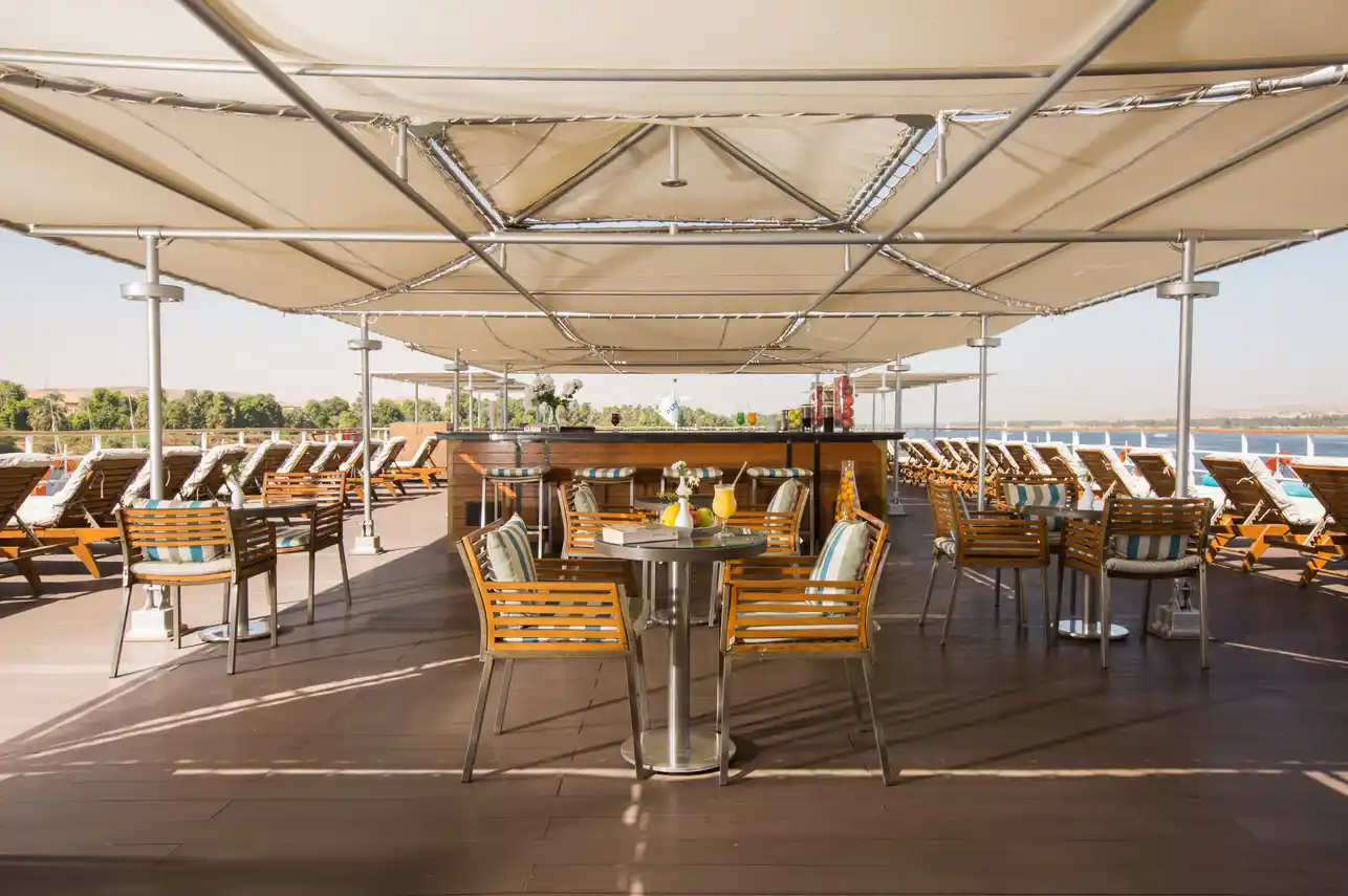 Sun deck of the MY Alyssa Nile Cruise Nile cruise